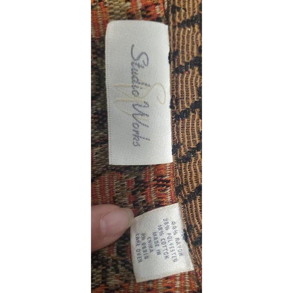 Women's Studio Works Geometric/Floral Print Size M Fall/Winter Dressy Jacket - Picture 5 of 6